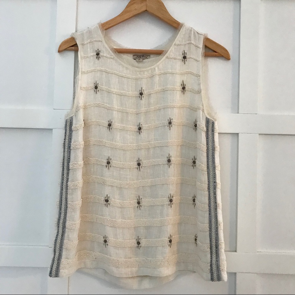 Lucky Brand Beaded Stripe Tank